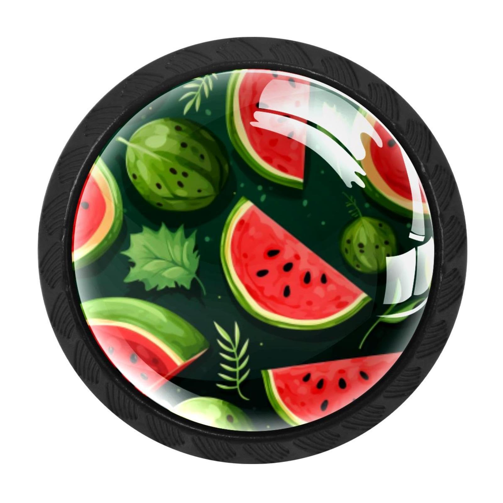 CHENZZZZ 4 Pieces Watermelon Kitchen Cabinet Knobs Drawer Knobs Dresser Knobs Black Knobs Drawer Pulls Dresser Drawer Handles Knobs for Dresser Drawers