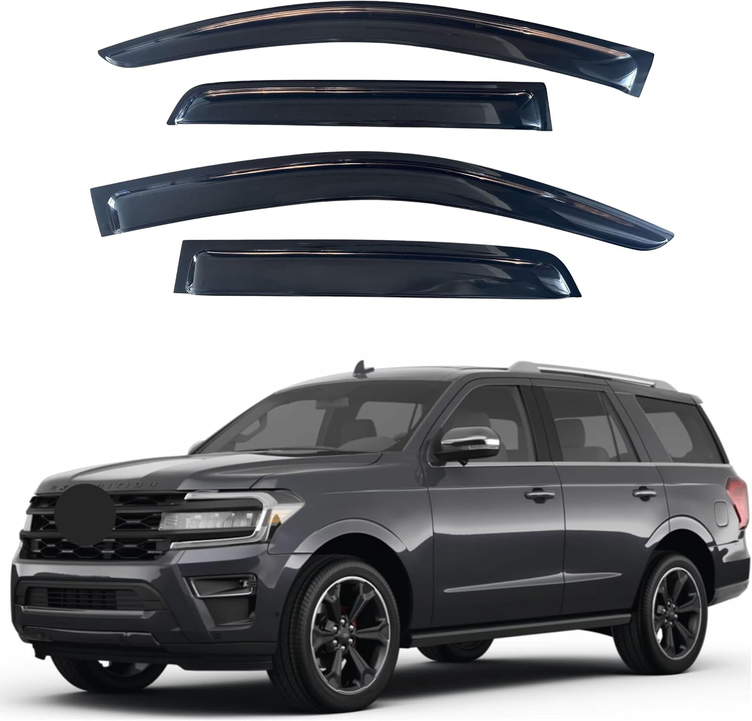 IG Window Visors Fit for 2018-2025 Ford Expedition, Out-Channel Rain Guards Vent Wind Deflectors 4PC, Car Accessories for 2018-2025 Lincoln Navigator