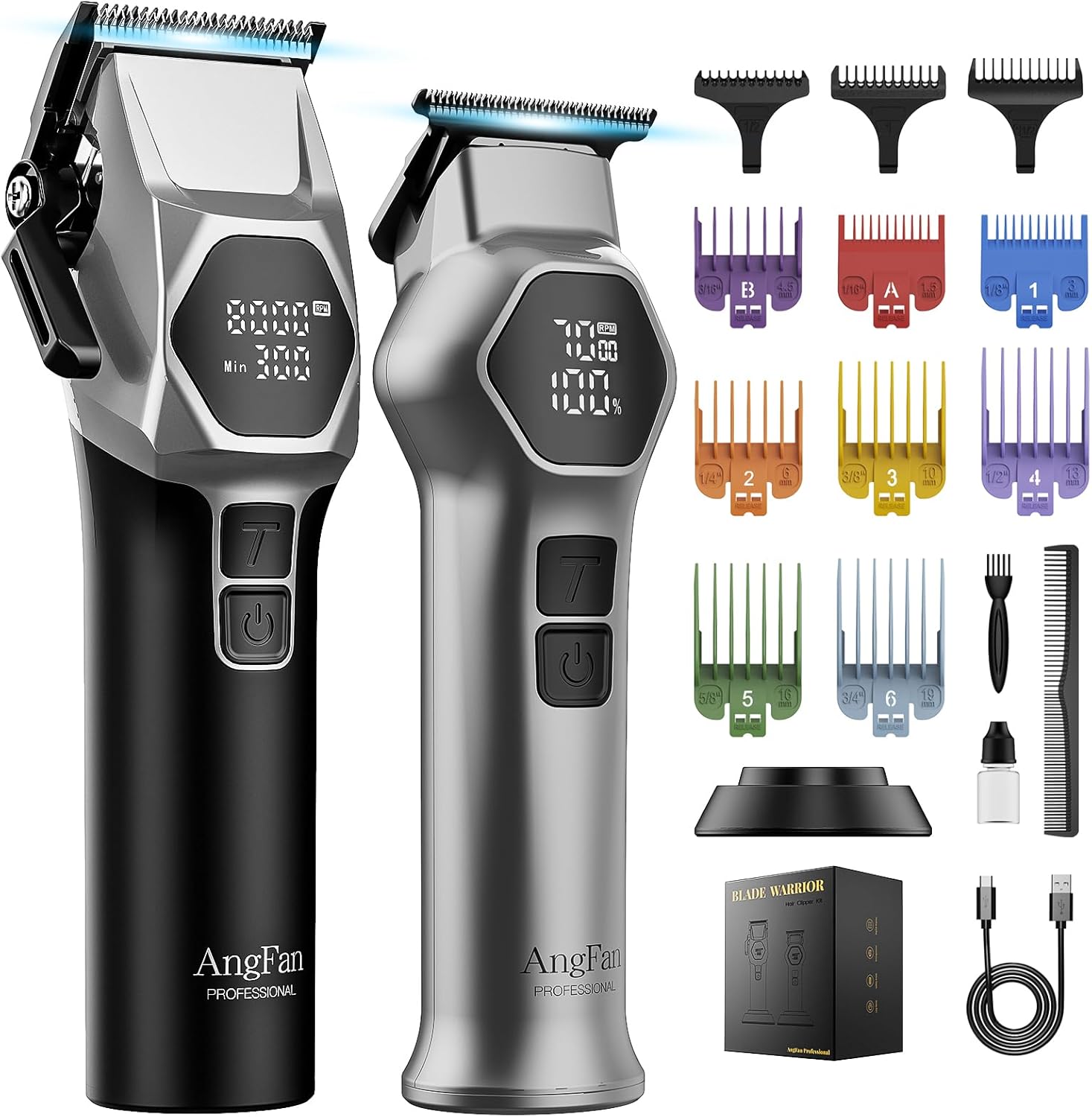 Professional Hair Clippers for Men - 8000RPM Brushless Motor