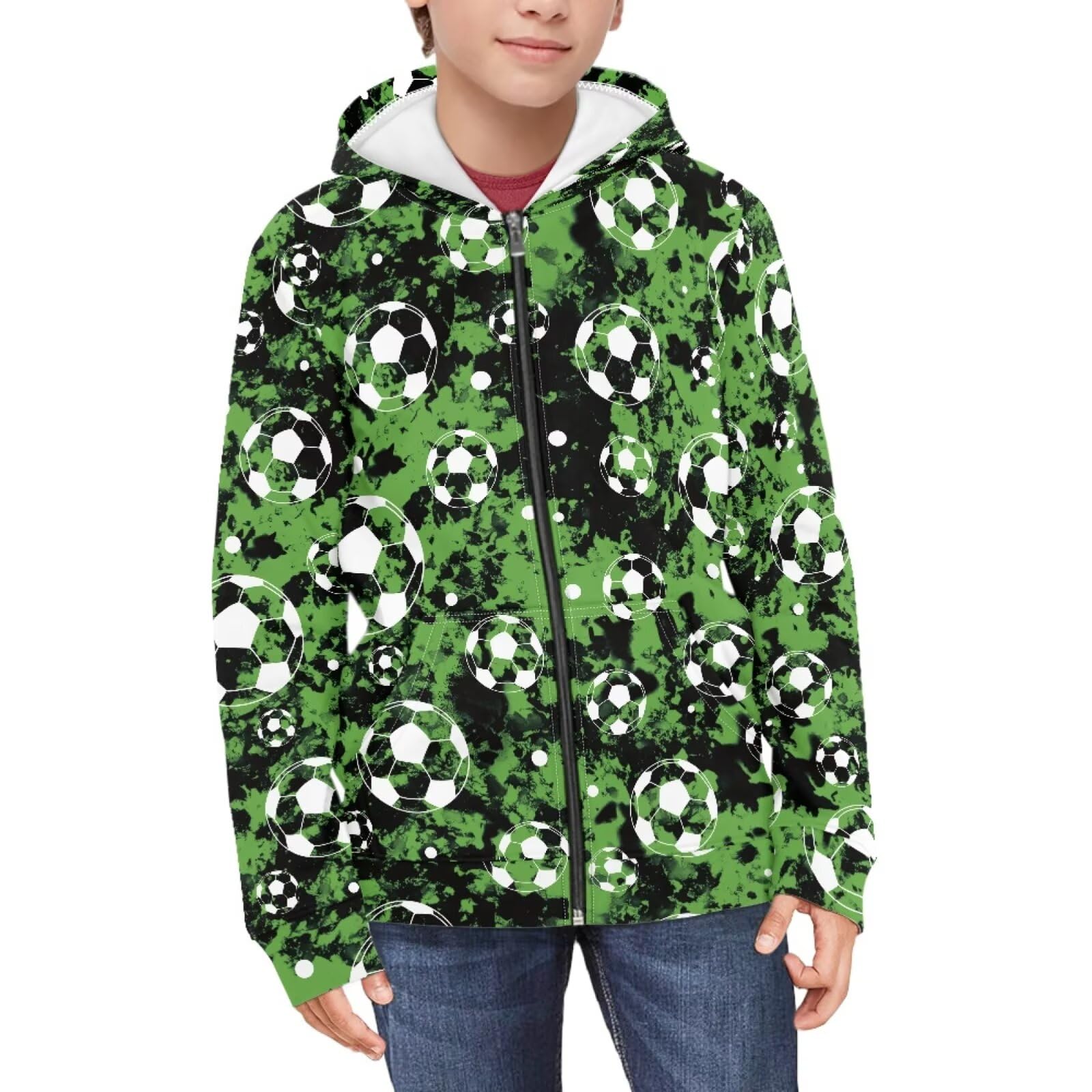 Coloranimal Unisex Girls Boys Long Sleeve Casual Hoodies &amp; Sweatshirts Tops Kids Zip Up Jacket Coat Age 6-16 Year