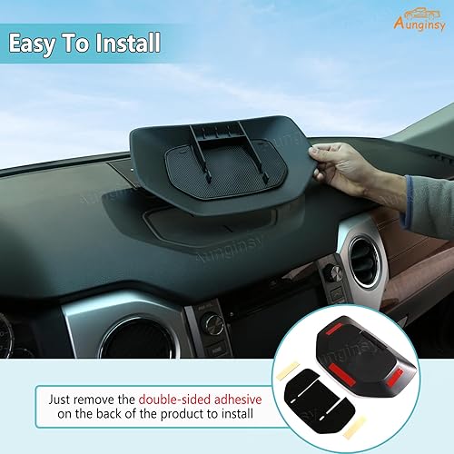 Vista 3 de Aunginsy Caja de almacenamiento para tablero de automóvil, bandeja organizadora para Toyota Tundra 2007-2021, bandeja de almacenamiento para consola