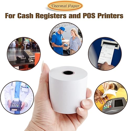 Miniatura 5 de TK Thermal King, Papel térmico de 2-14 pulgadas x 165 pies, papel de recibo POS (10 rollos)