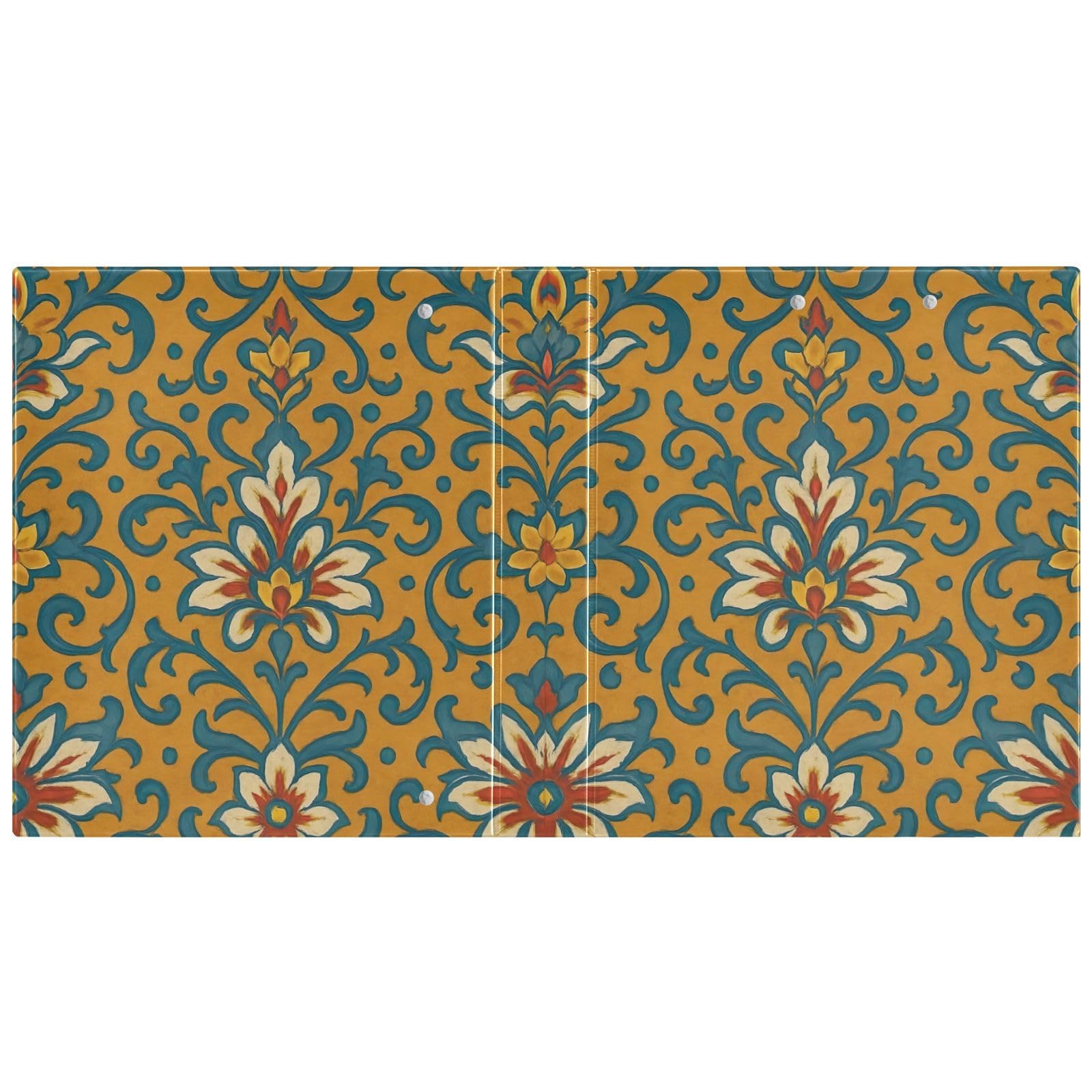 Carpeta floral vintage de 3 anillos de 1.5 pulgadas, carpeta de anillos en D, paquete de 2 | Con portapapeles y bolsillos, para escuela, universidad, oficina