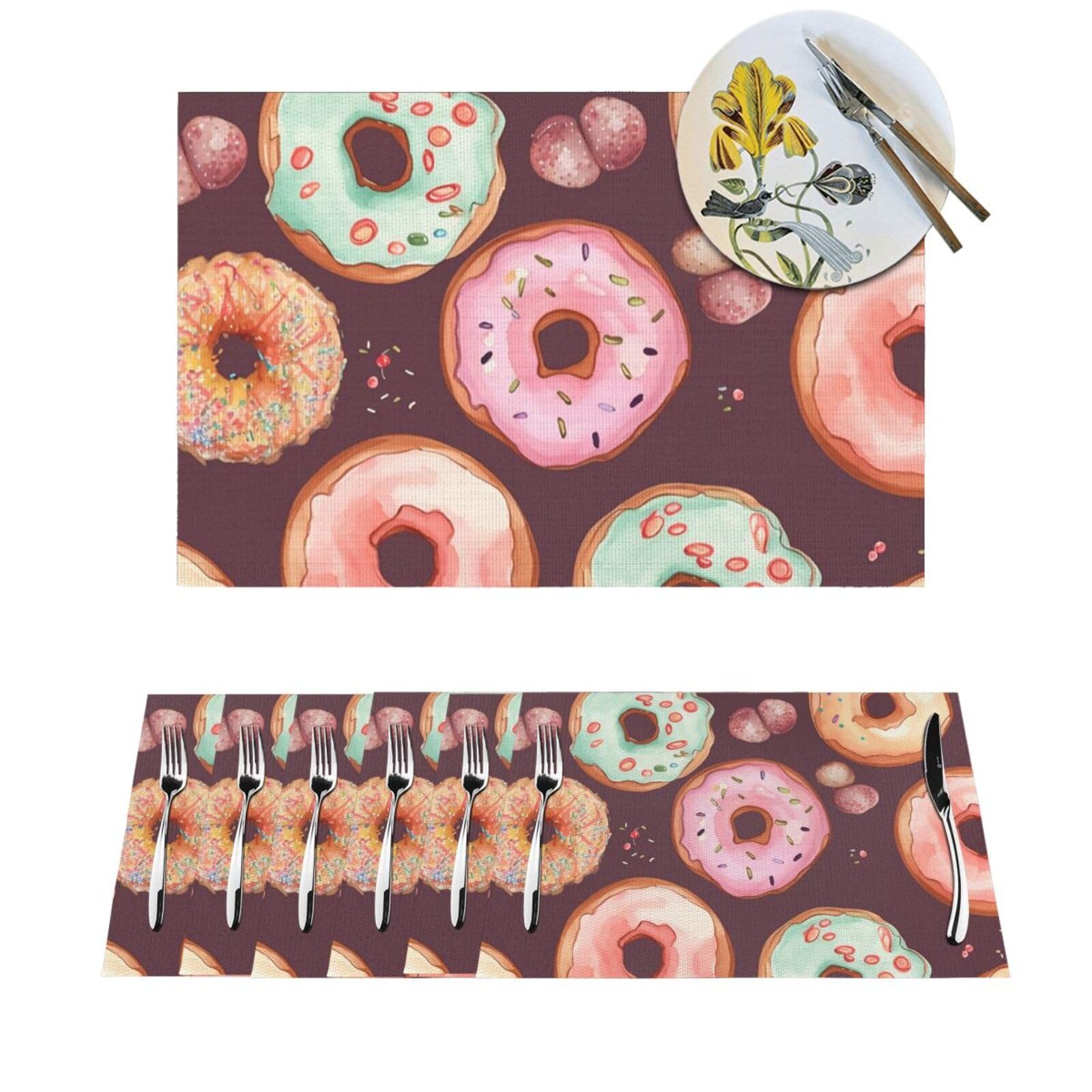 Sets de table tissés en PVC pour repas en extérieur et intérieur