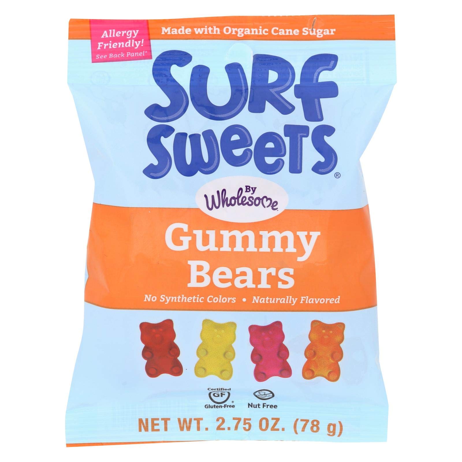 Surf Sweets Gummy Bears, Nut Free, Gluten Free, Dairy Free, 2.75 oz. (Pack of 12)