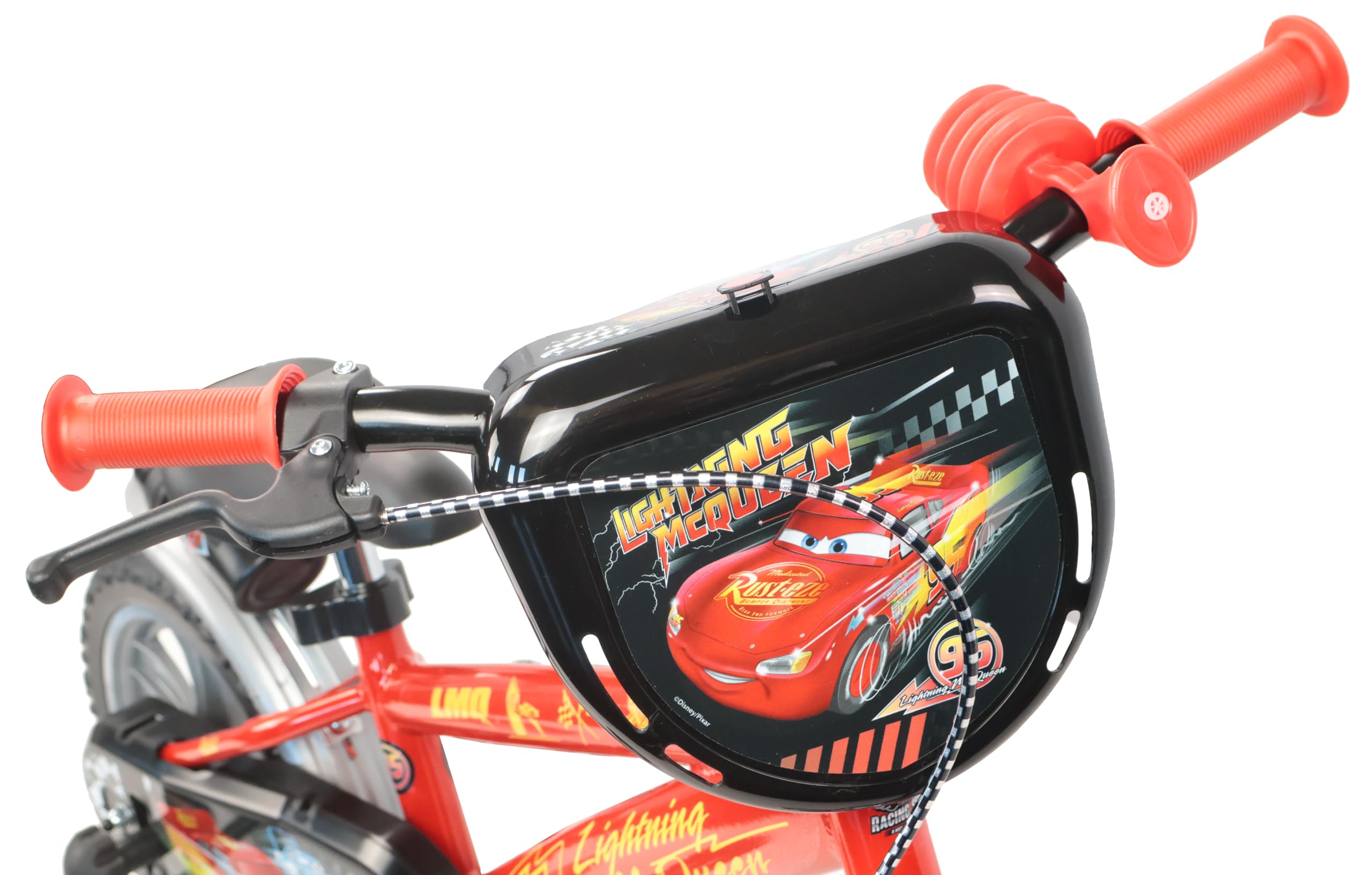 Denver Bike Bicicletta Bambino 12 Pollici Licensed Cars, 2-4 Anni, Rotelle Removibili, Freno Anteriore Caliper, Telaio Acciaio, Ruote EVA Antiforatura