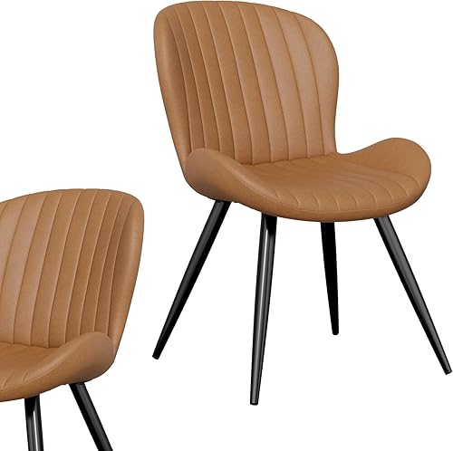 Miniatura 6 de Nalupatio Juego de 2 sillas de comedor, modernas sillas de comedor con respaldo cómodo, sillas de cocina tapizadas gruesas, 19 pulgadas de altura