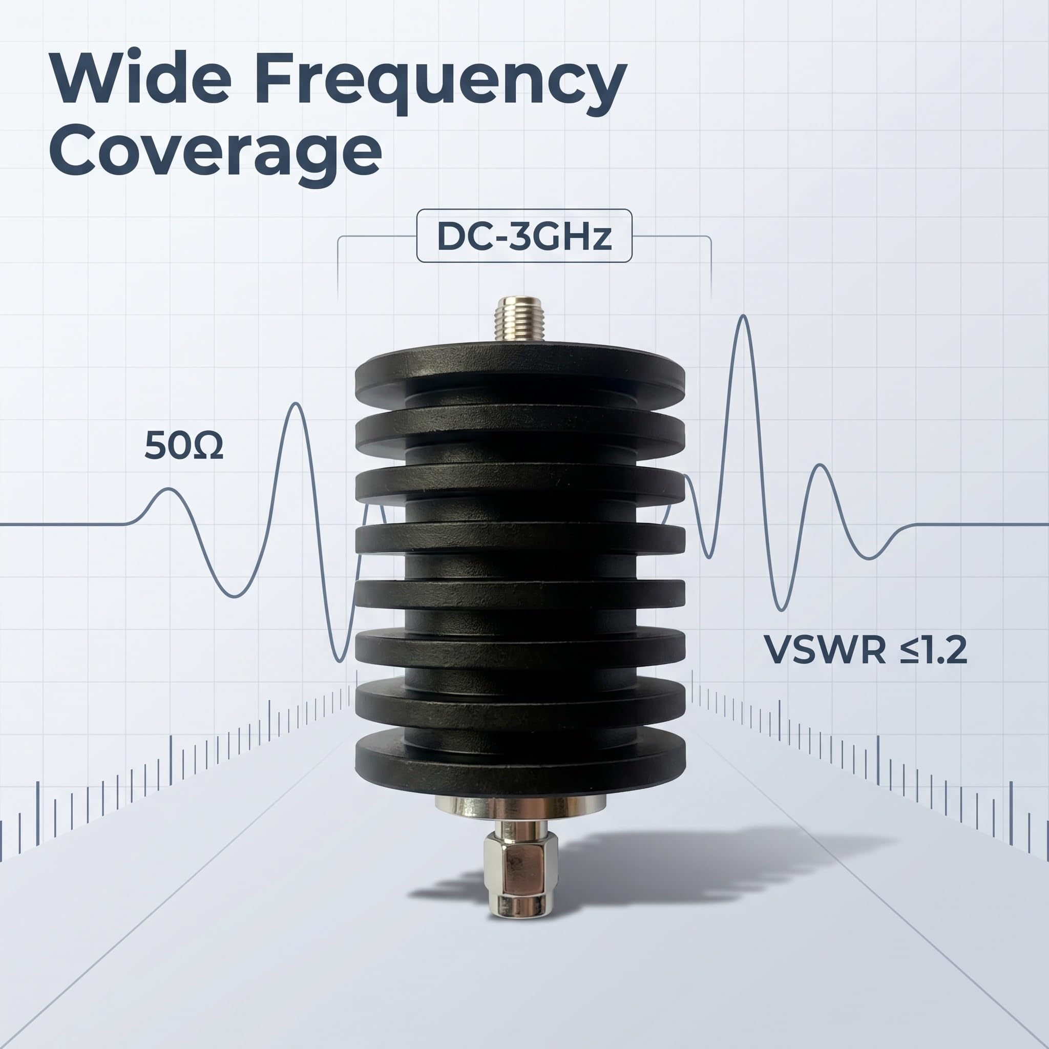 BECEN Atténuateur fixe 25 watts SMA - Connecteur SMA 25 W Atténuateur 3 Ghz 50 Ohm (25W SMA 40DB)