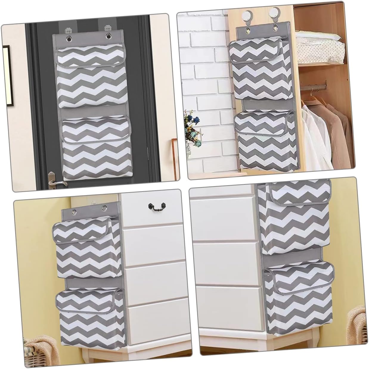 SOLUSTRE Wall Hanging Organizer Storage Bag Double Pockets Over The Door Organizer for Bedroom Kitchen Bathroom and Closet Storage