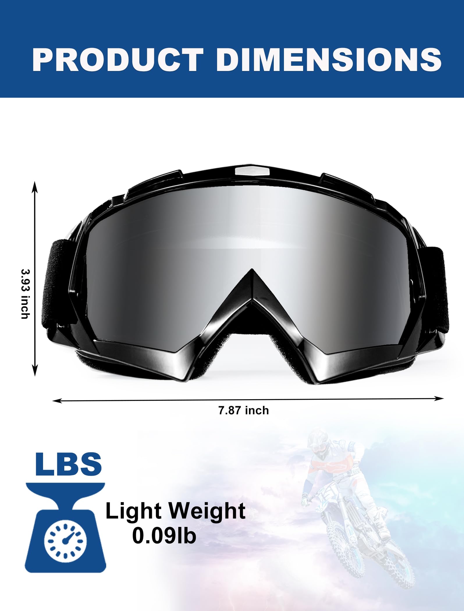 Motocross-Brille, 2 Stück, Motocross-Brille, ATV, Dirtbike, staubdicht, winddicht, Off-Road-Rennen, MX, Vierradbrille für Erwachsene, Herren, Damen, Jugendliche