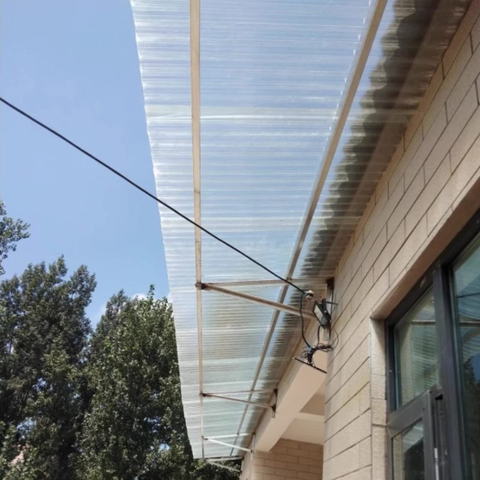 Lastra per coperture in policarbonato, Pannelli per coperture Antipioggia per pensiline Esterne, Pannelli sostitutivi per capannoni con cassone Freddo, per Serre, capannoni, carport, capanne