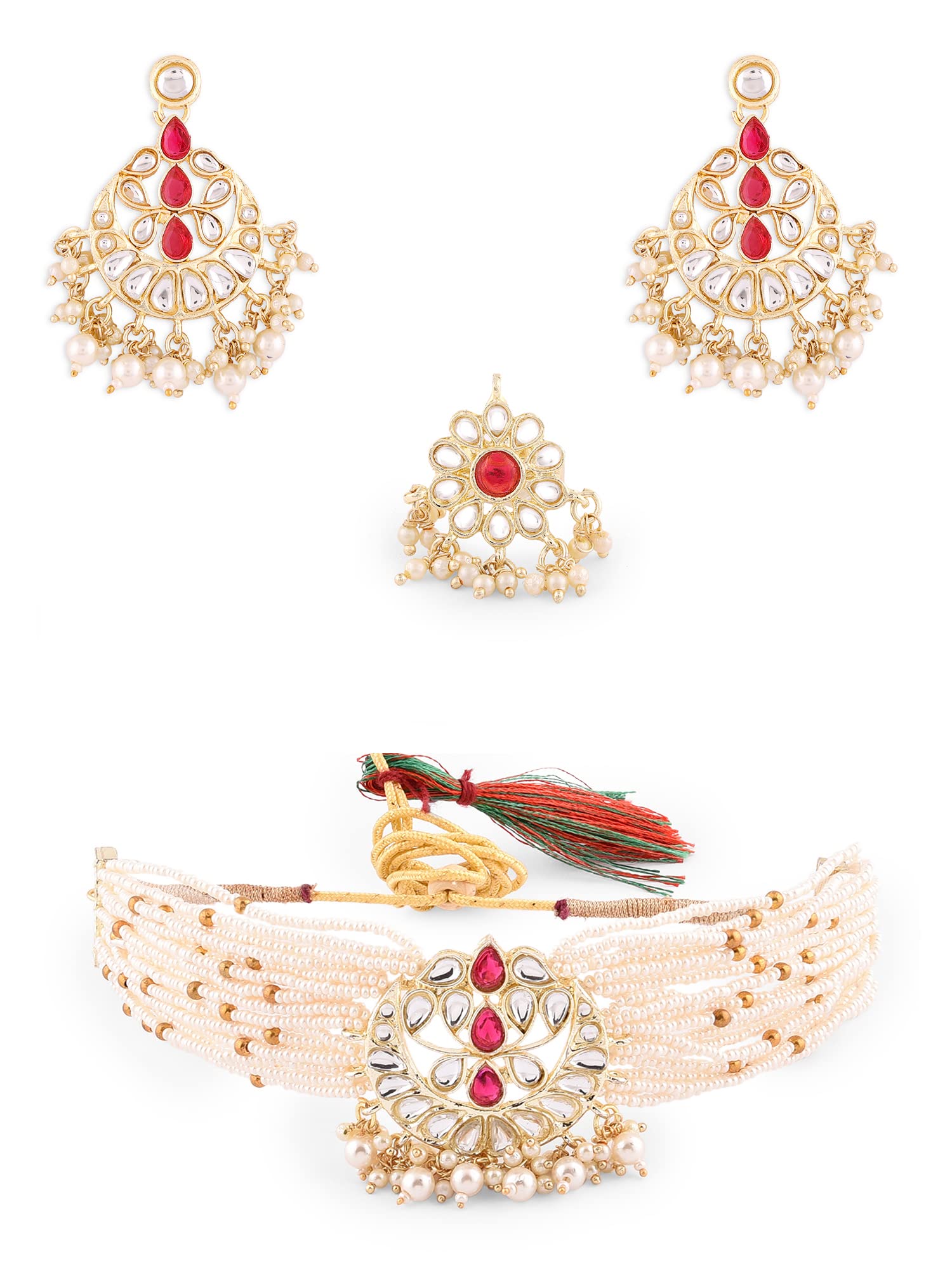 See full amazon price history chart for ZAVERI PEARLS Pink Kundan Multistrand Pearls Choker Necklace Earring & Ring Set For Women-ZPFK14433 ZAVERI PEARLS Pink Kundan Multistrand Pearls Choker Necklace Earring & Ring Set For Women-ZPFK14433 (B0B6RKGBVJ) Amazon Price History, Amazon Price Tracker