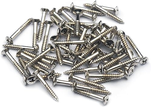 SAPHUE Tornillos para guitarra eléctrica de 0.118 pulgadas (0.118 in), protectores de púa, tornillos de montaje de placa de arañazos para Fender