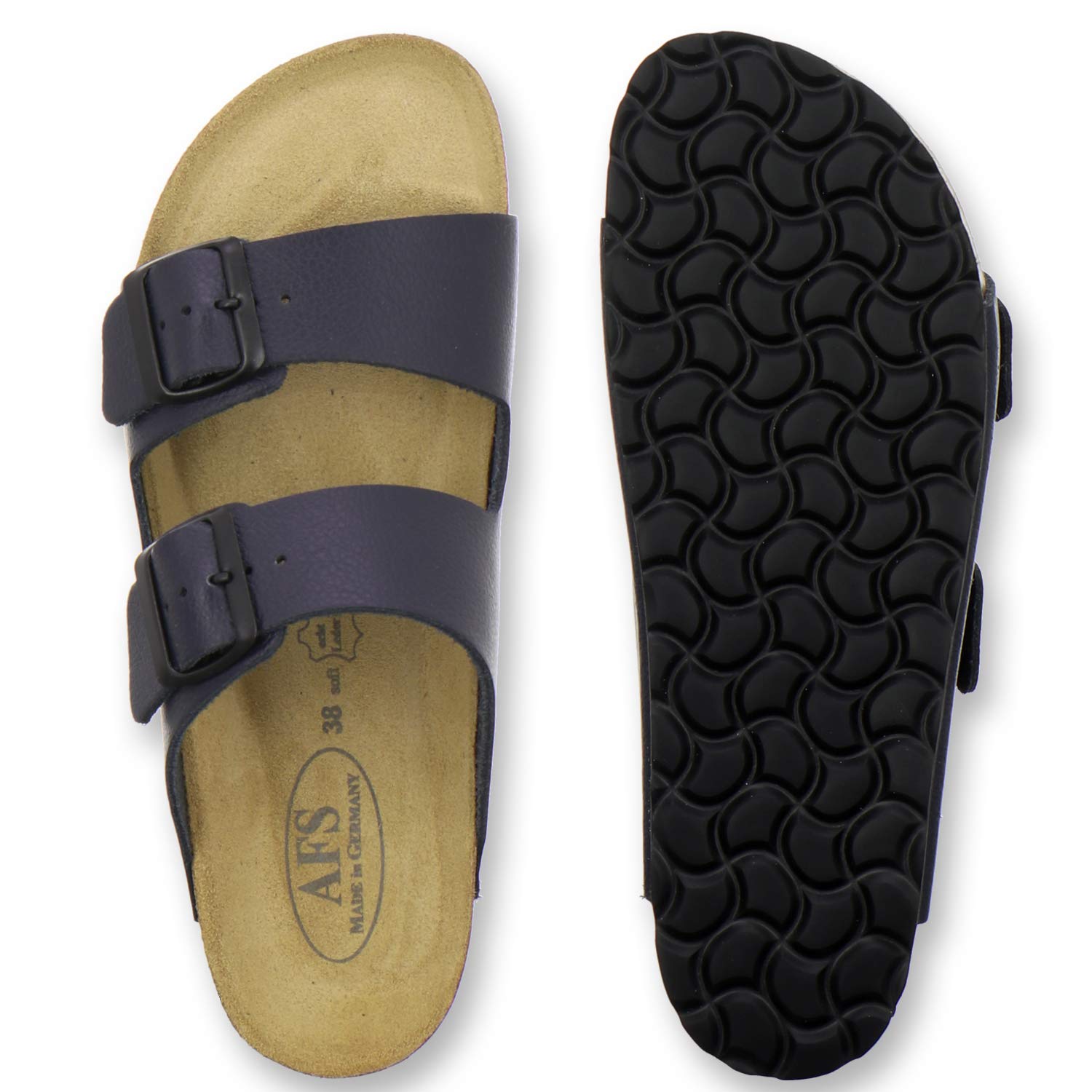 AFS-Schuhe 2100 - Chanclas de mujer de piel auténtica de alta calidad, fabricadas en Alemania