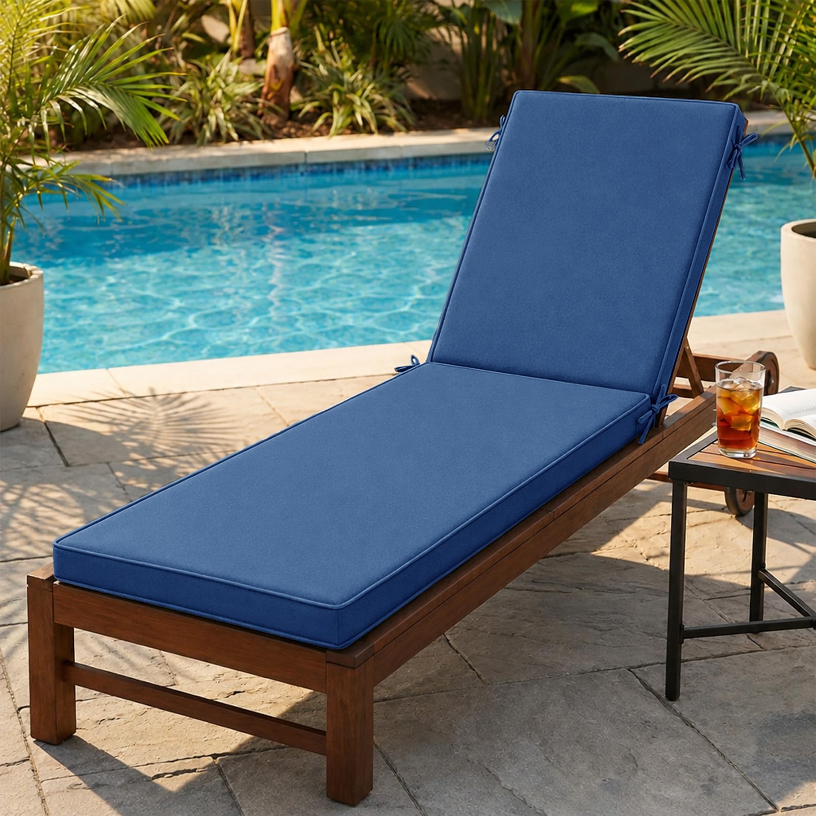 AZMAHT Sun Lounger Cushion Replacement,Waterproof Garden Sunbed Cushion
