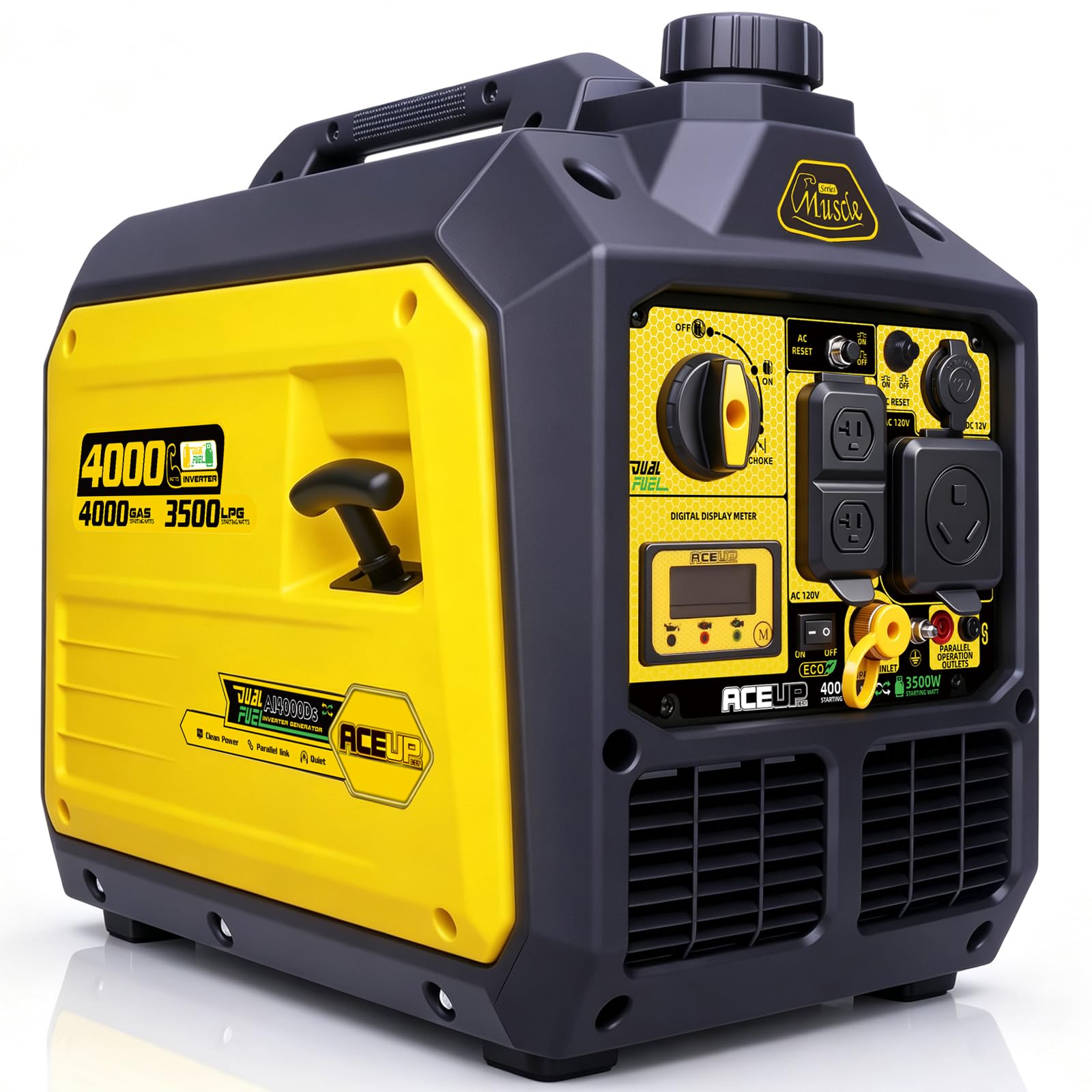 Aceup Energy 4000 Watt Dual Fuel Inverter Generator