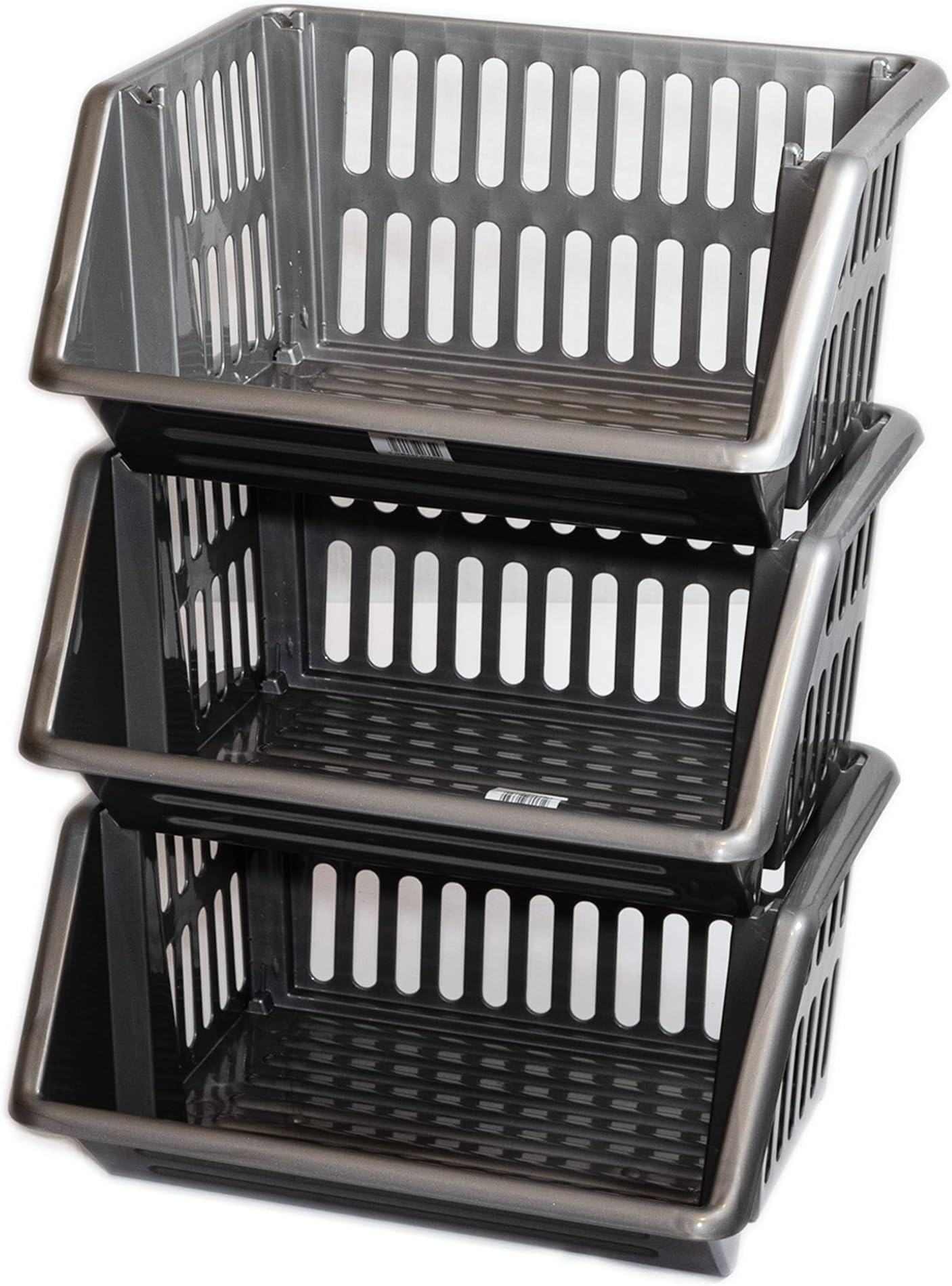 5pcs Set of Free Standing Stacking Plastic Storage Bins Boxes Kit ...