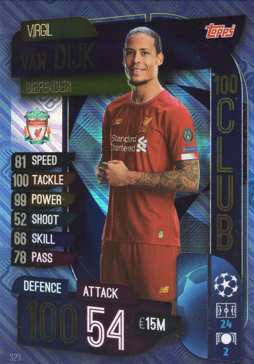 MATCH ATTAX 19/20 Virgil Van DIJK 100 Club Trading Card - Liverpool