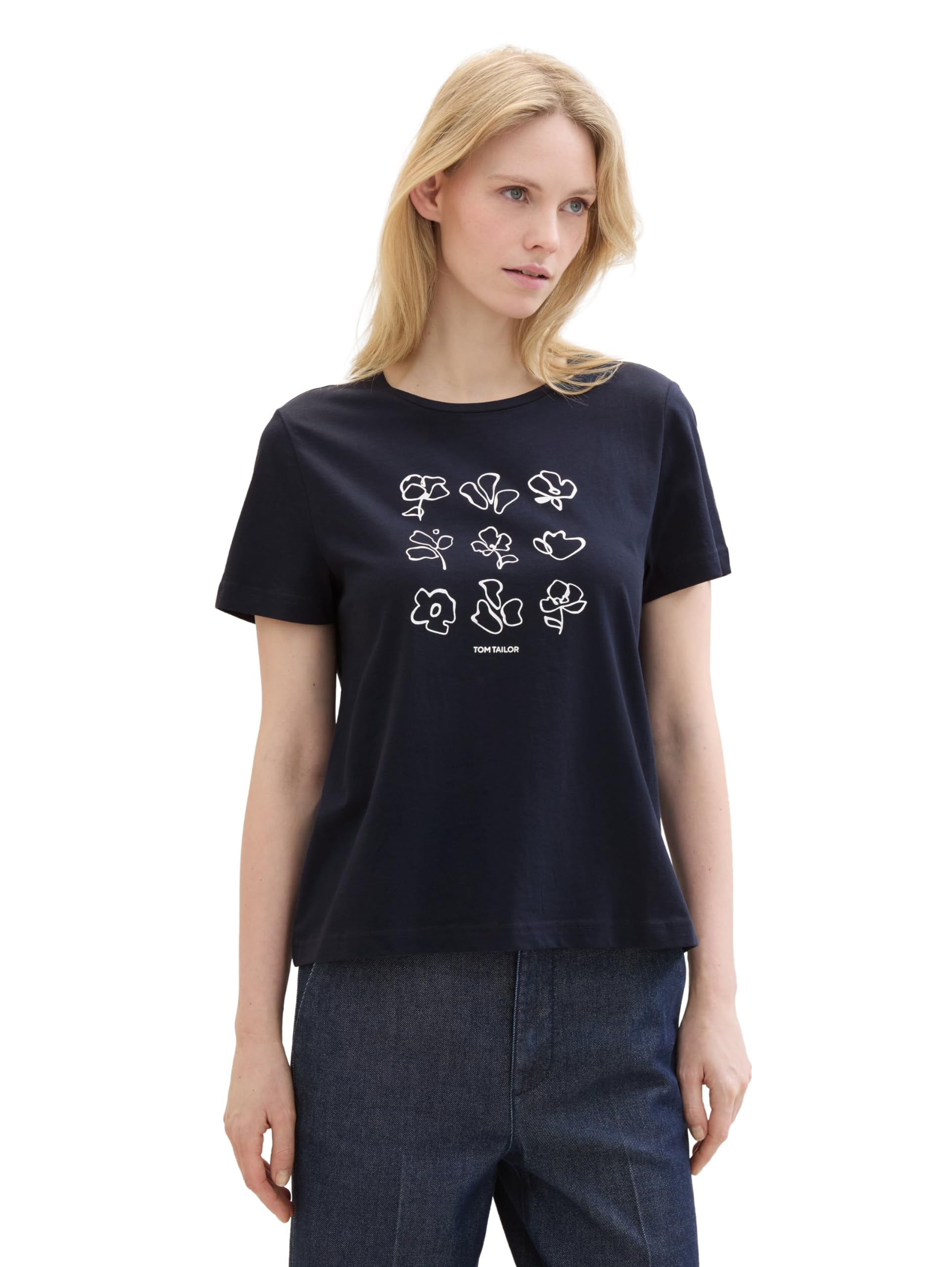 TOM TAILOR Damen Basic T-Shirt mit Print