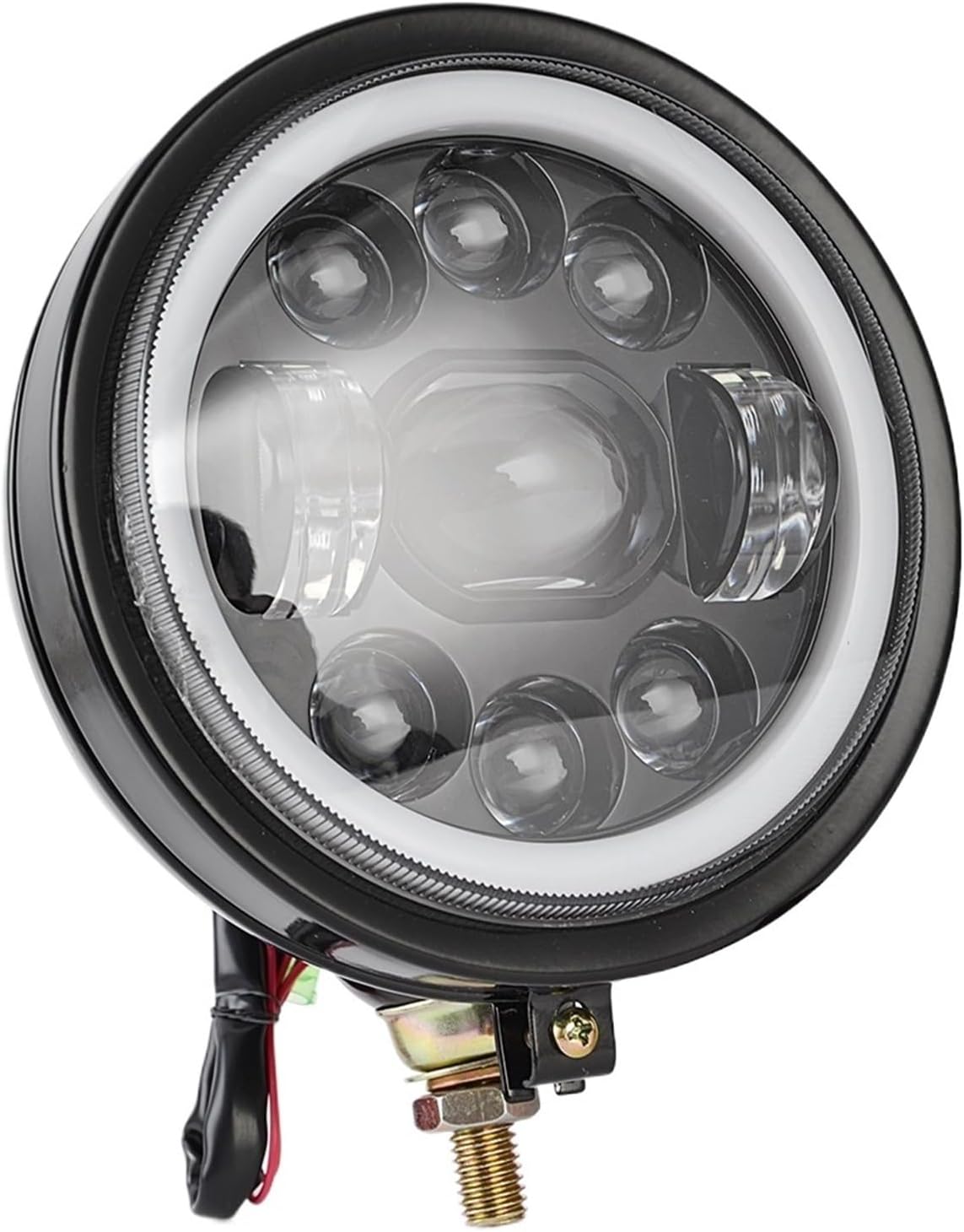 5.75" Motorcycle LED Headlight Light Bulb Compatible with Harley Dyna Softail Sportster XL1200 XL833 Custom Softail Fat Boy 5-3/4" Headlamp