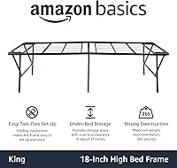 Vista 12 de Yaxa Basics Base de cama con almacenamiento, plataforma de metal plegable, acero resistente, no necesita somier, 14 pulgadas de alto, instalación