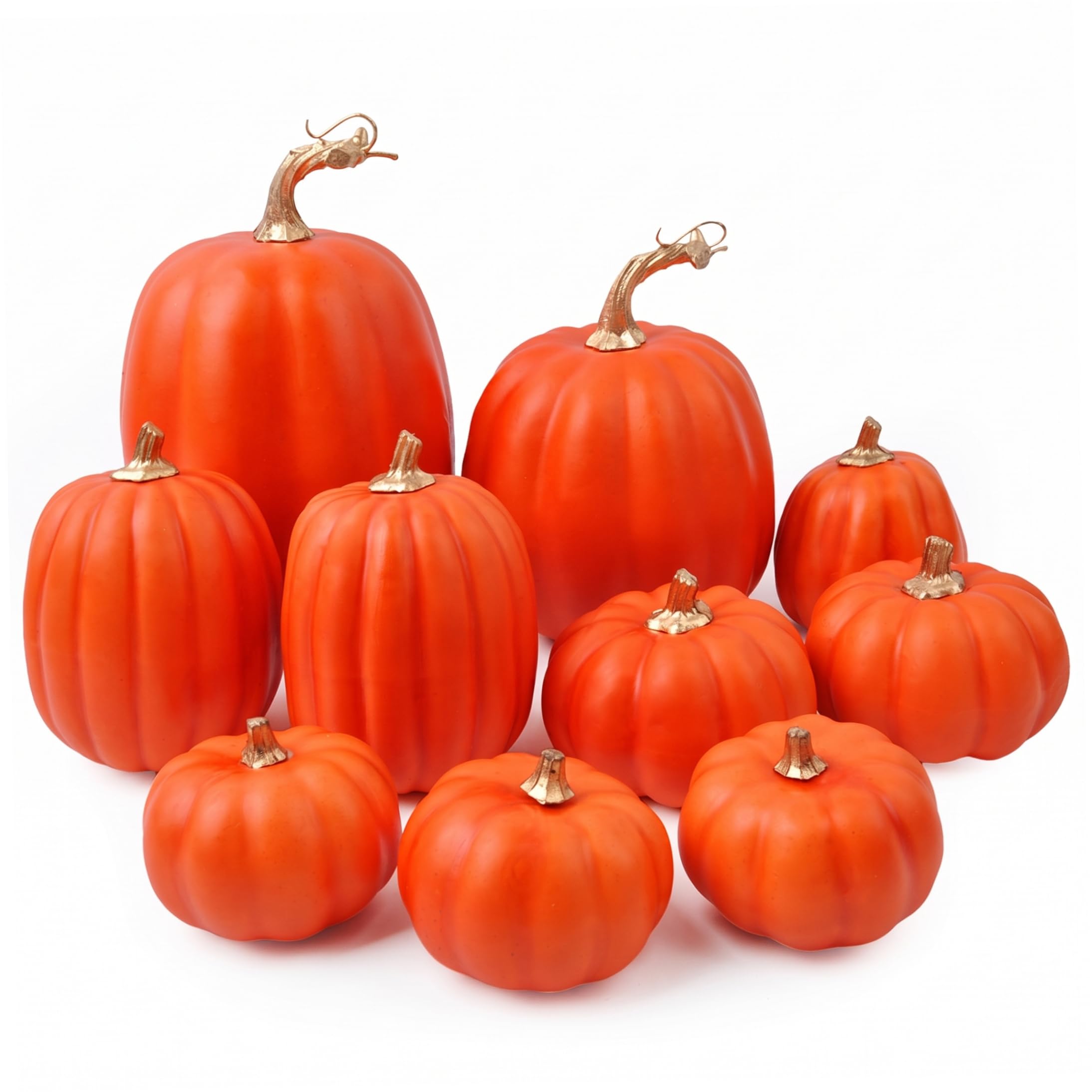 Zucche artificiali da 10 pezzi zucche in schiuma Decorazioni di Halloween arancioni