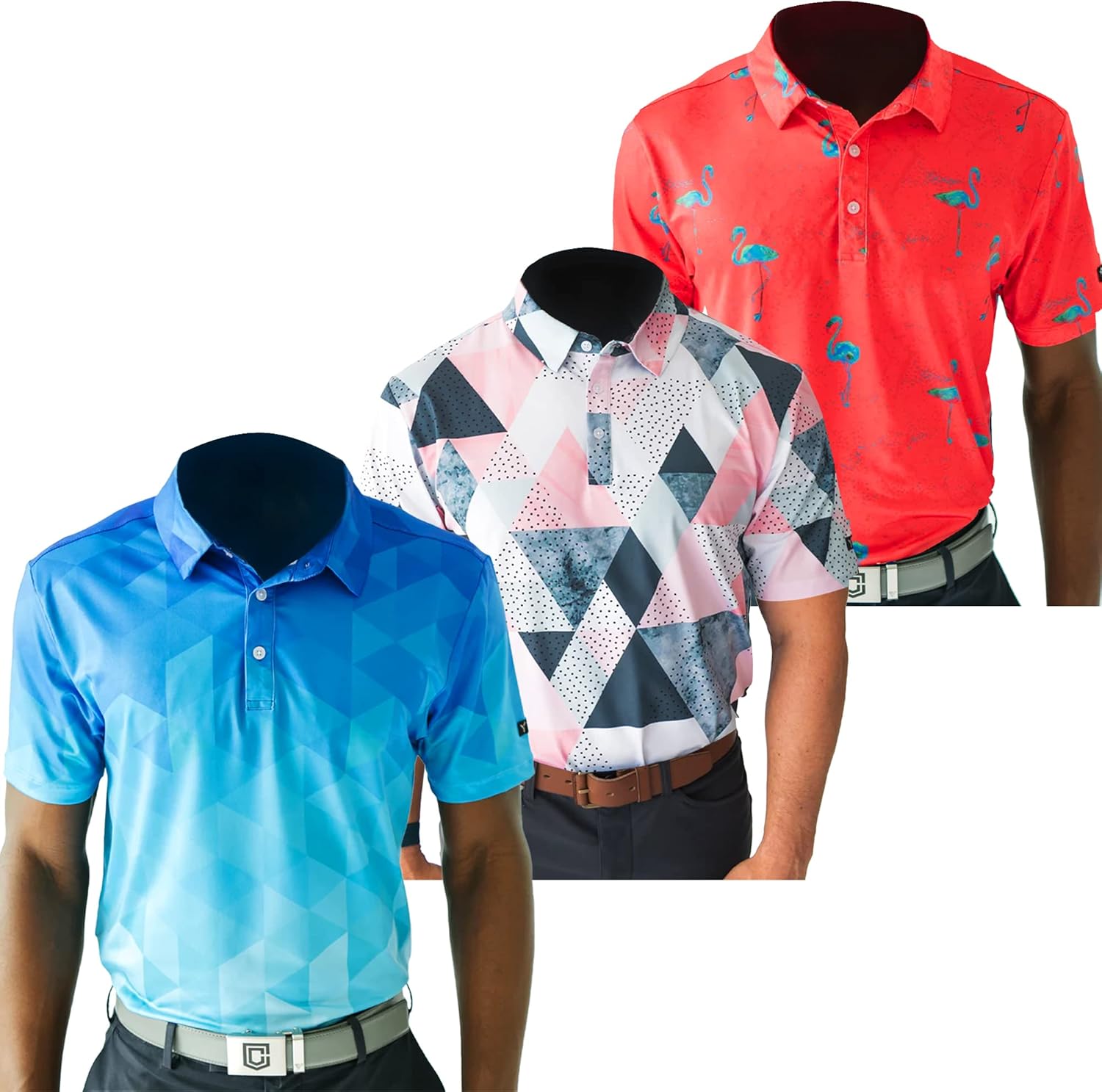 YATTA GOLF Collection Golf Polo Shirts - Athletic Fit, Wrinkle Resistant, Moisture Wicking, Casual Polo Shirts for Men