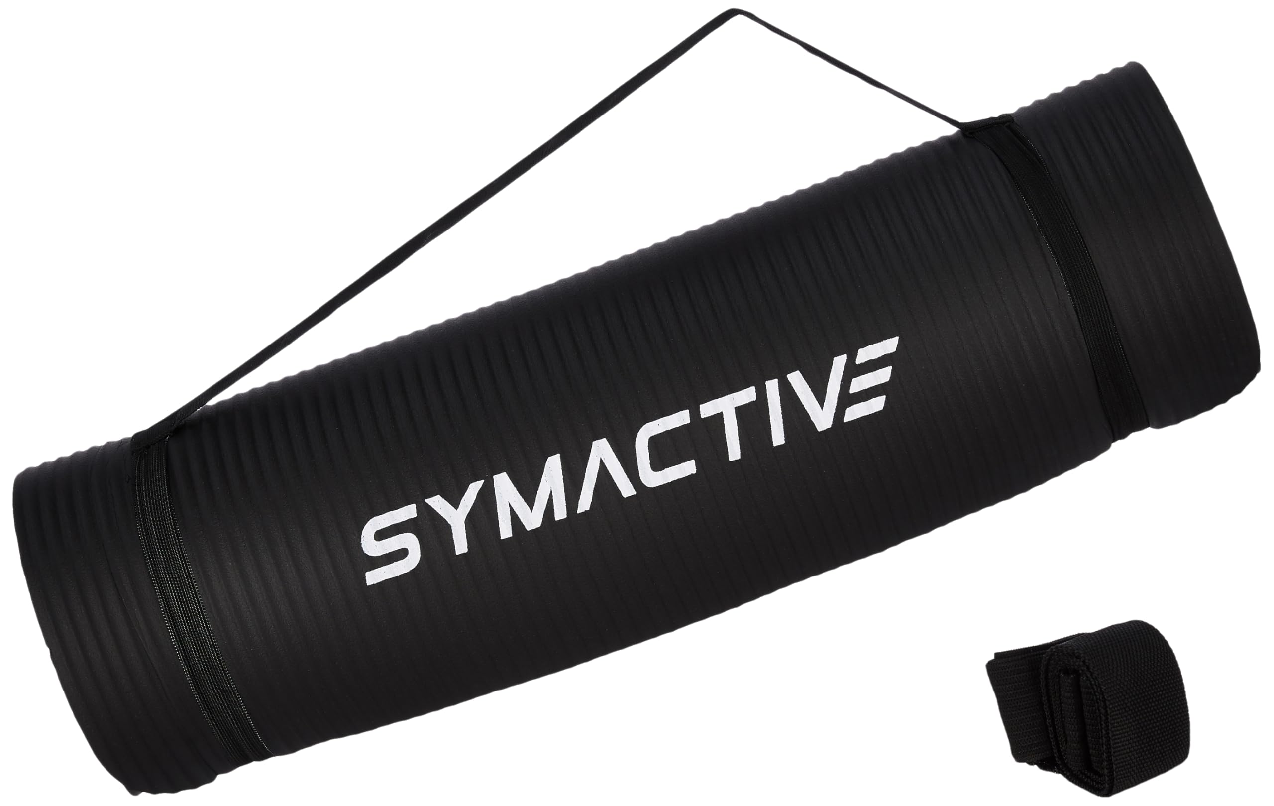 Amazon Brand - Symactive 8mm Extra Thick NBR Yoga Mat with Carrying Strap, Yoga Mat for Women & Men for Workout, Yoga and Fitness (Black) (B0CTMT4TBB) Amazon Price History, Amazon Price Tracker