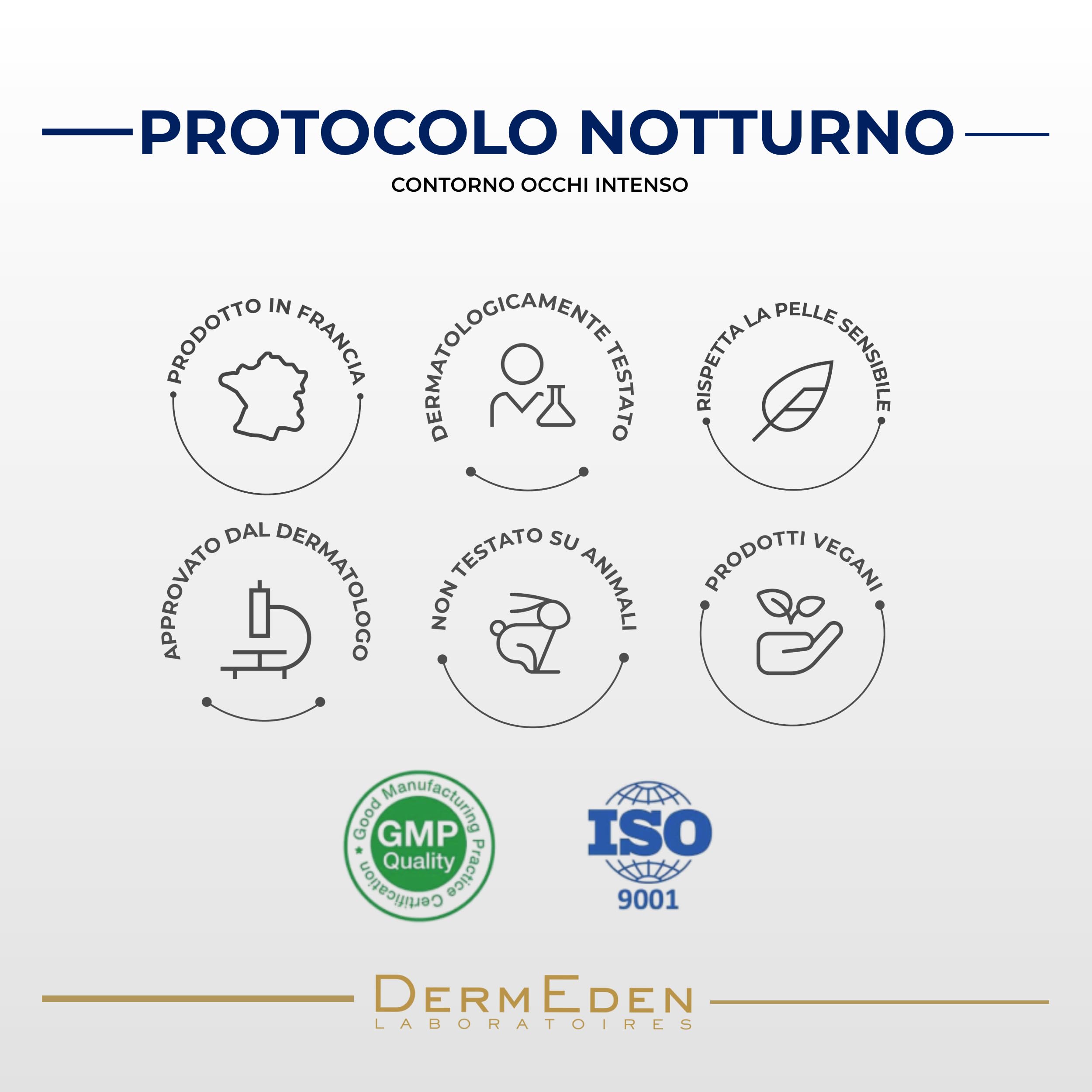 Laboratoires DermEden - Contorno occhi intenso 15 ml - Agisce su rughe, macchie e rilassamento cutaneo - Rispetta la fragilità del contorno occhi - Prodotto in Francia