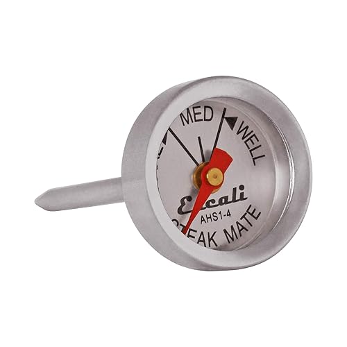 Miniatura 6 de Escali AHS1-4 Easy Read Mini Steak Thermometer Set, Dial Reads Rare, Medium & Well, Dishwasher Safe, Silver