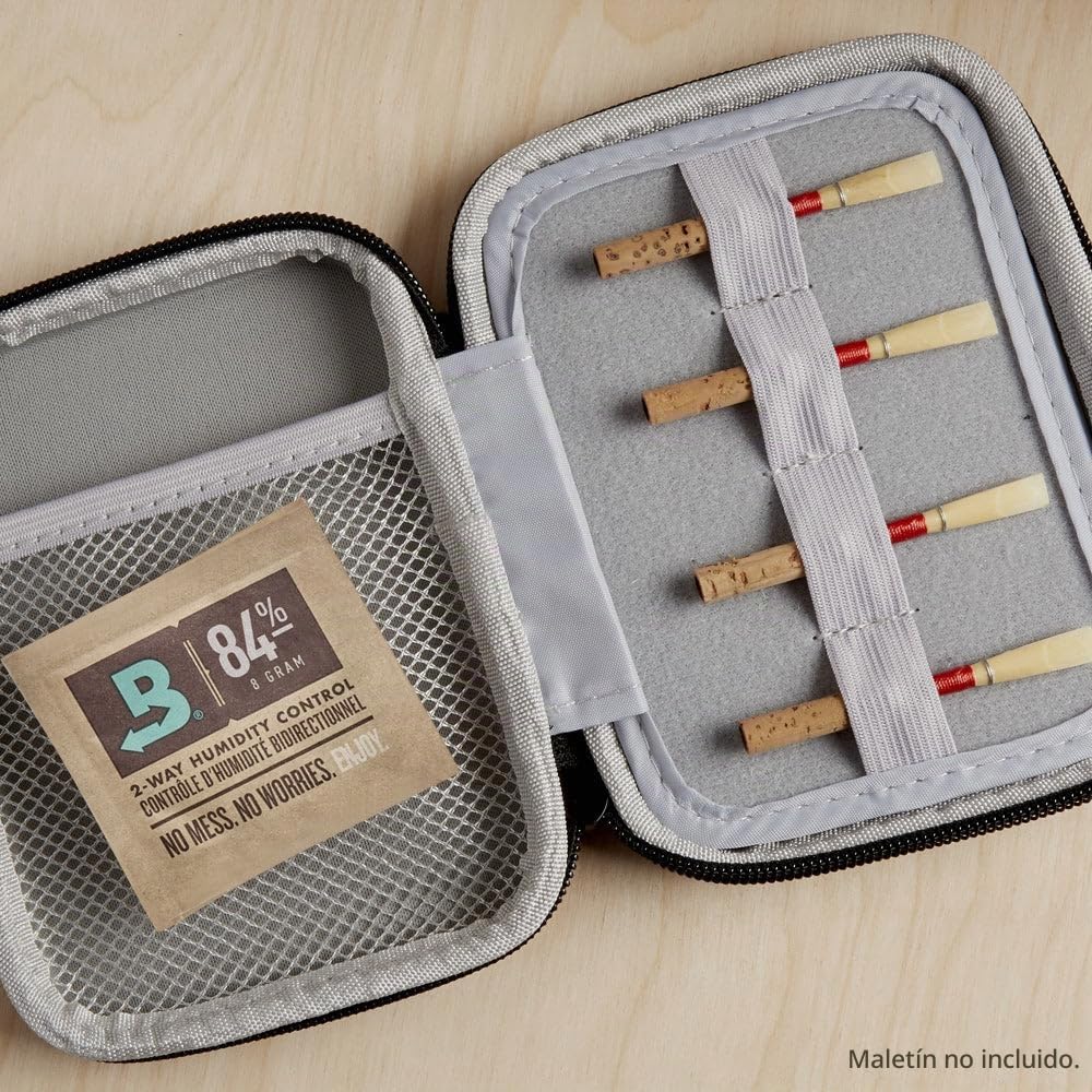 Boveda para instrumentos musicales | Bolsitas para lengüetas de instrumentos de viento madera 84% HR | Tamaño 8 para guardar tus lengüetas de repuesto durante actuaciones | Pack de 10