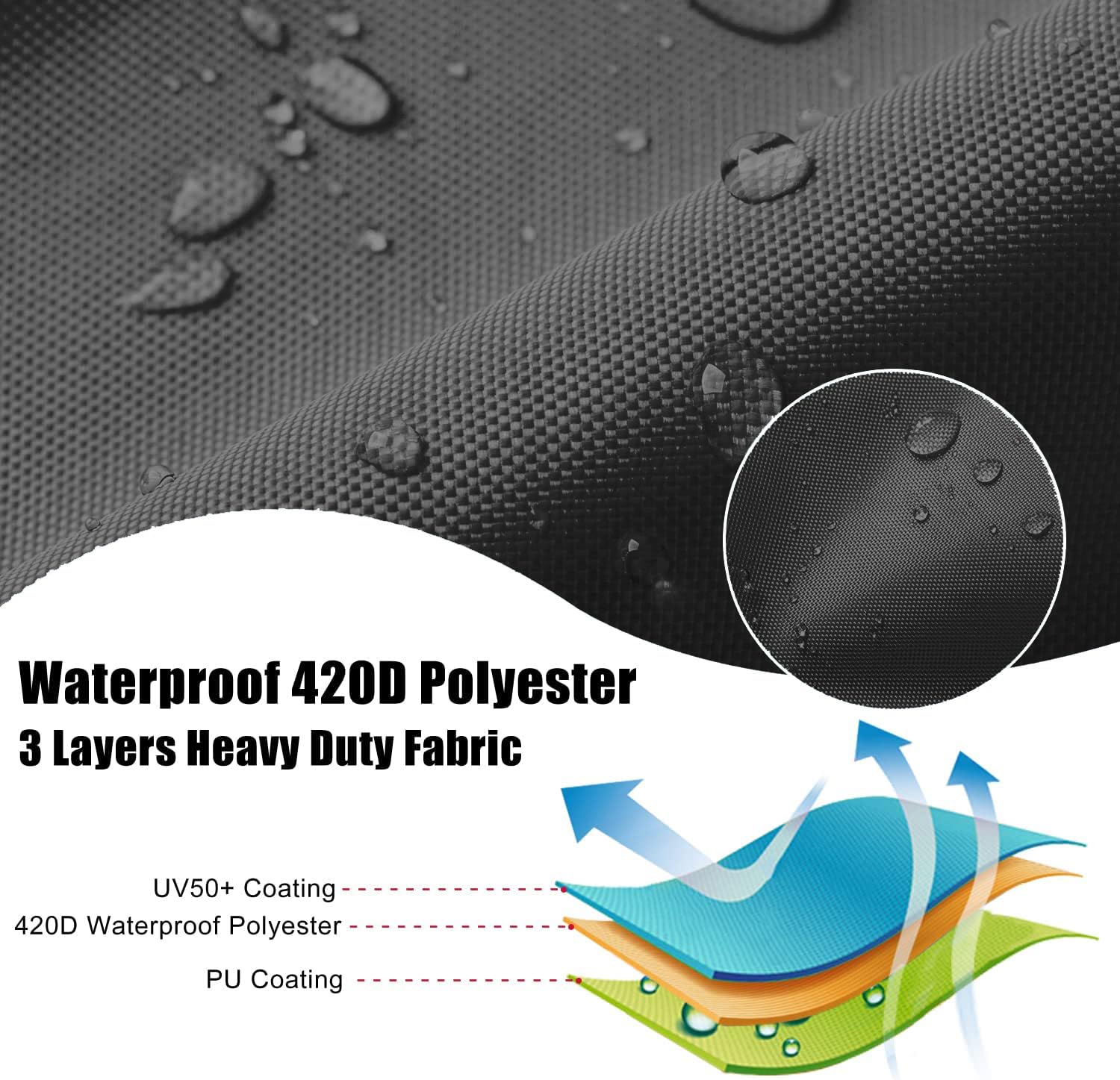 Kajak Abdeckung Kanu Plane 420D Wasserdicht und UV-beständig Kajak Persenning Bootsplane Staubschutzschild für Kanu-Boot/Fischerboot/Paddelbrett,Schwarz,for 4.6~5.0m Kayak
