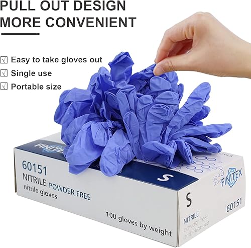 Miniatura 4 de FINITEX Guantes de examen de nitrilo azul hielo, sin polvo, 1000 unidades, guantes médicos para examen, limpieza del hogar, guantes de comida