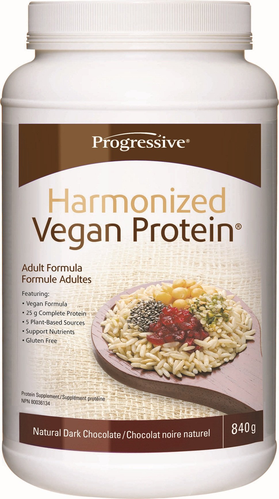 ProgressiveHarmonized Vegan Protein Natural Dark Chocolate, 840 g