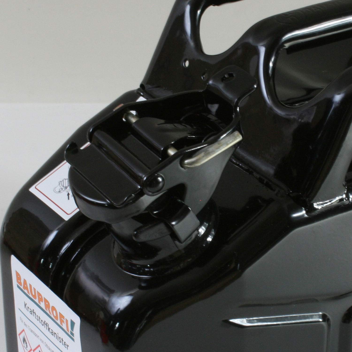 20 Liter Stahlblechkanister GGVS mit Sicherungsstift SCHWARZ Benzinkanister Metallkanister 20L