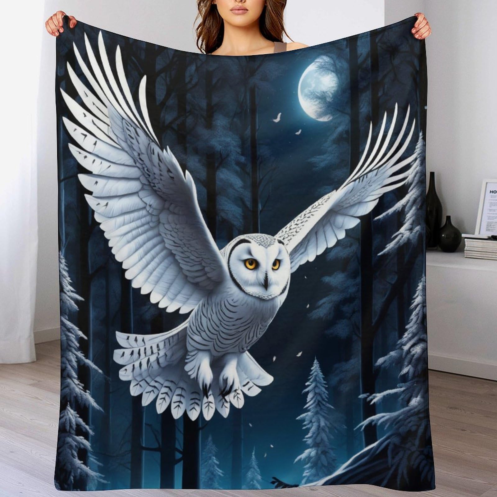 Manta de búho para tardes de sofá y decoración de habitaciones