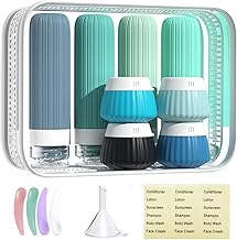 Silicone Travel Bottle Set, Tsa Approved Travel Size Toiletries, Empty Travel Bottles for Filling, Leak-Proof Silicone Travel Bottles for, Lotion, Shampoo, Conditioner, Shower Gel (Colour-06)