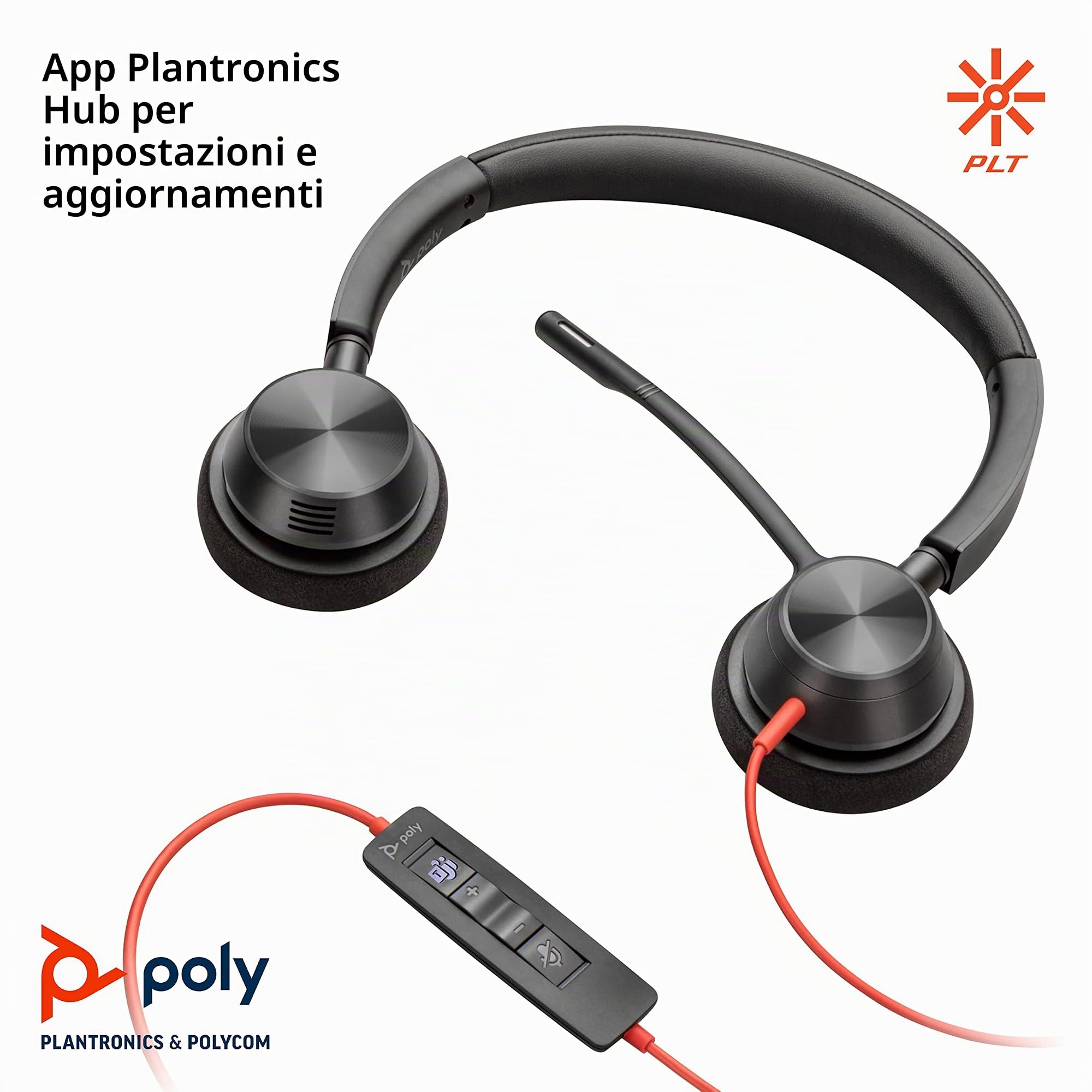 Poly Blackwire 3320 USB-A MS cuffia binaurale, BW3320-M USB-A