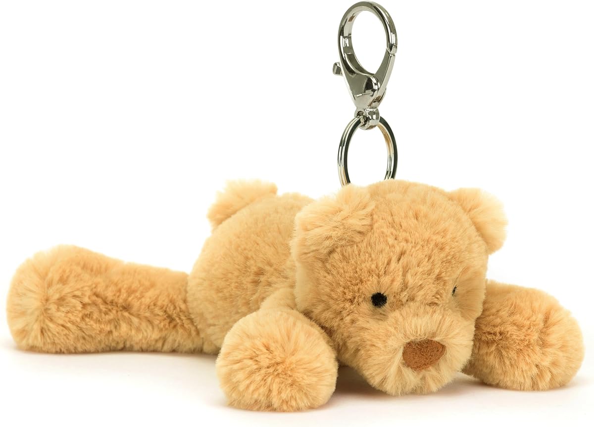 Smudge Bear Bag Charm, 3 inches - Teddy Bear Plush Keychain - Great Gift Idea