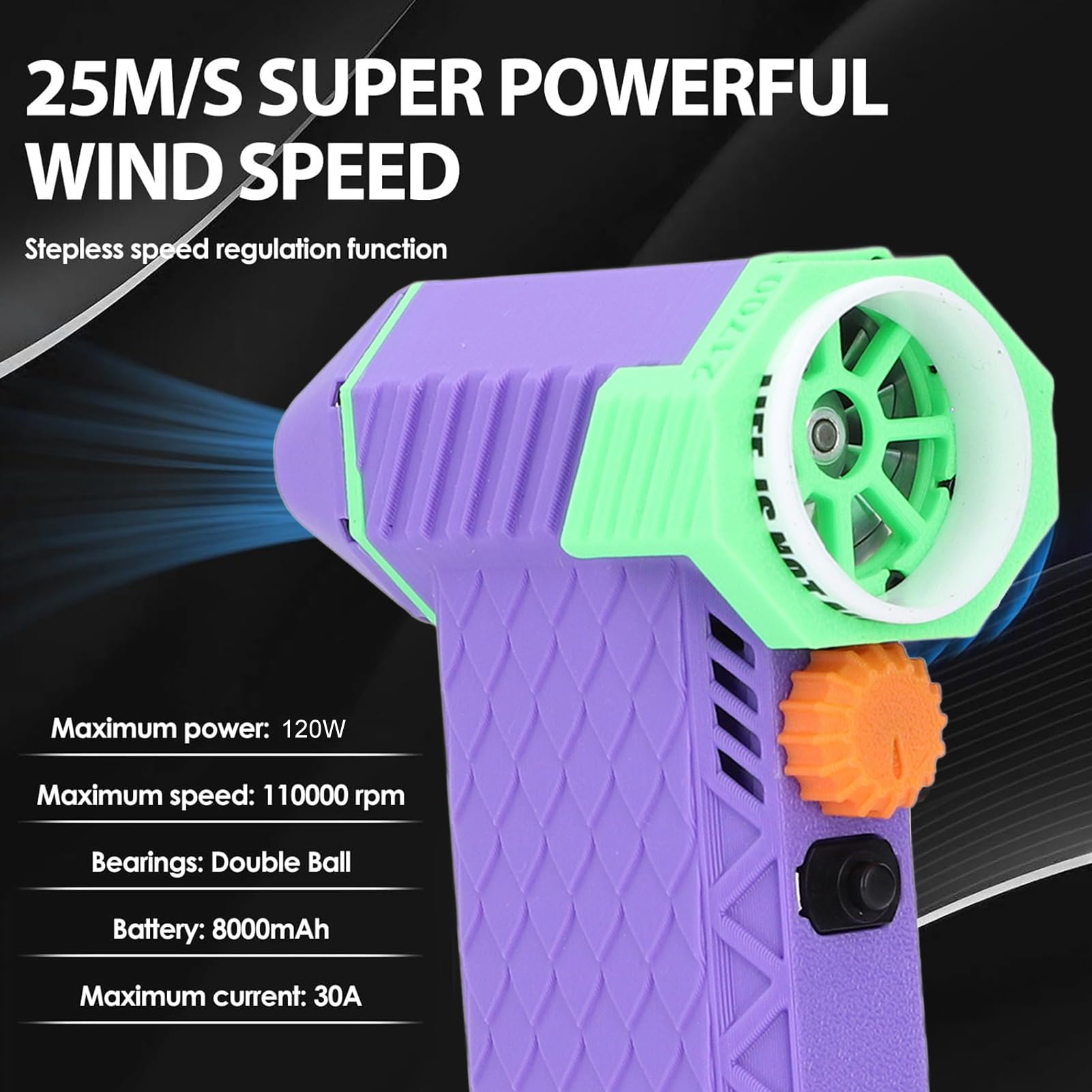 Odpylacz Sprężonego Powietrza FLEXMAN, Bezstopniowa Regulacja Prędkości 110 000 Obr./Min, Elektryczny Odpylacz Powietrza, Mini Bezprzewodowa Dmuchawa Powietrza Z Możliwością Ładowa