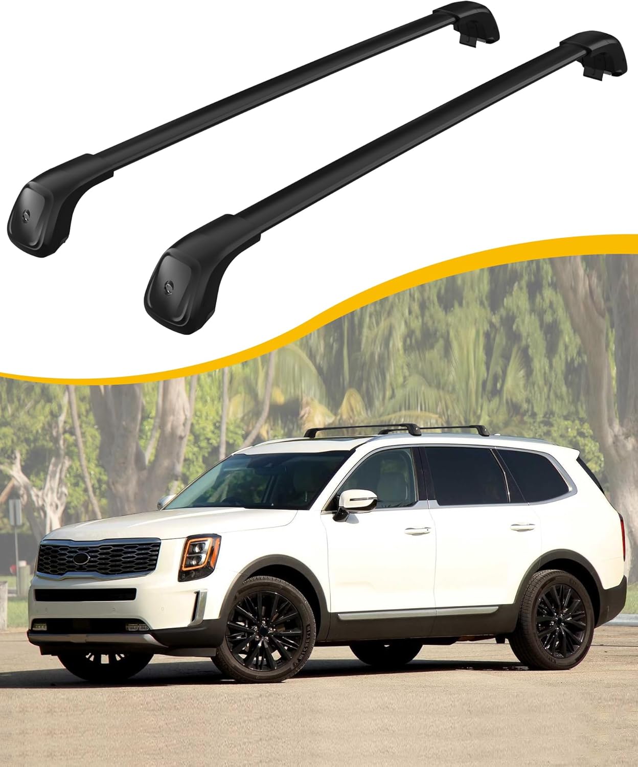 260LBS Roof Rack Cross Bars Fit for Kia Telluride S SX EX SX Prestige 2020-2025 Lockable Crossbars Cargo Carrier Luggage Rack Rooftop Accessories (Except X-Line and X-Pro)