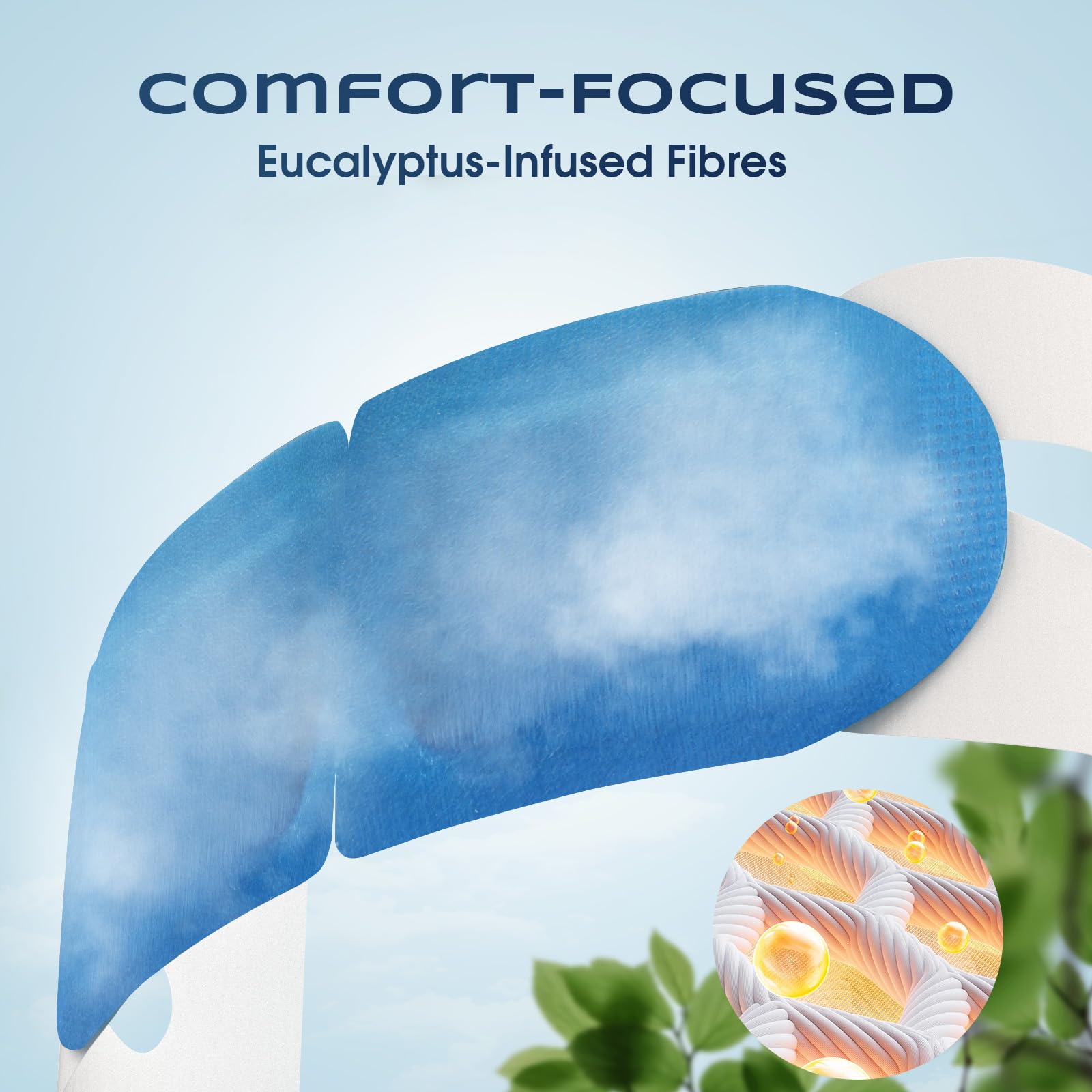 ProCIV New Steam Eye Mask 20 Packs Blueberry Warming Eye Masks Eucalyptus Fiber Self Heating Eye Mask Disposable Sleep Mask for Dry Eyes Plane Travel Essentials - Image 2