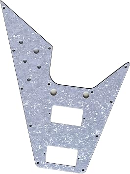 For Gibson Flying V Style Guitar Pickguard 4 Ply White Pearl