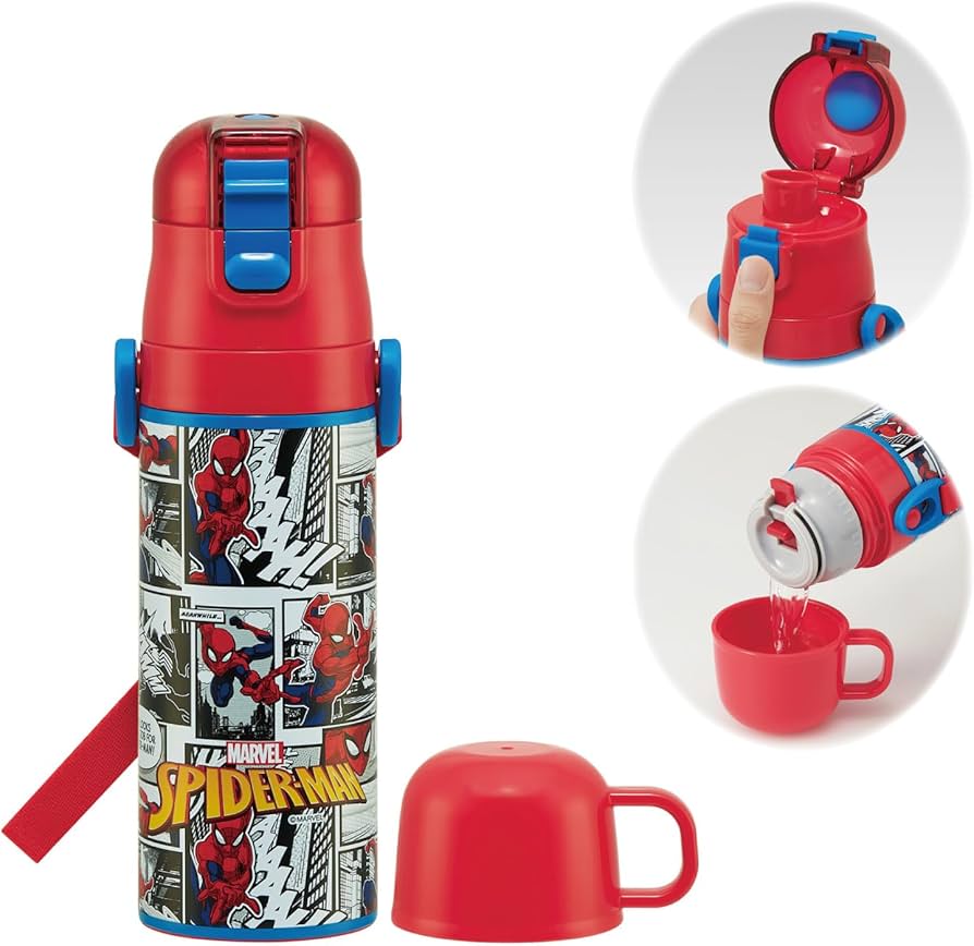 スパイダーマ 水筒ギフトセット キッズ 子供用アイアンマン ボトル保温