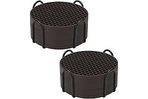 Non-Slip Silicone Drink Coasters with Holder (Set of 16)