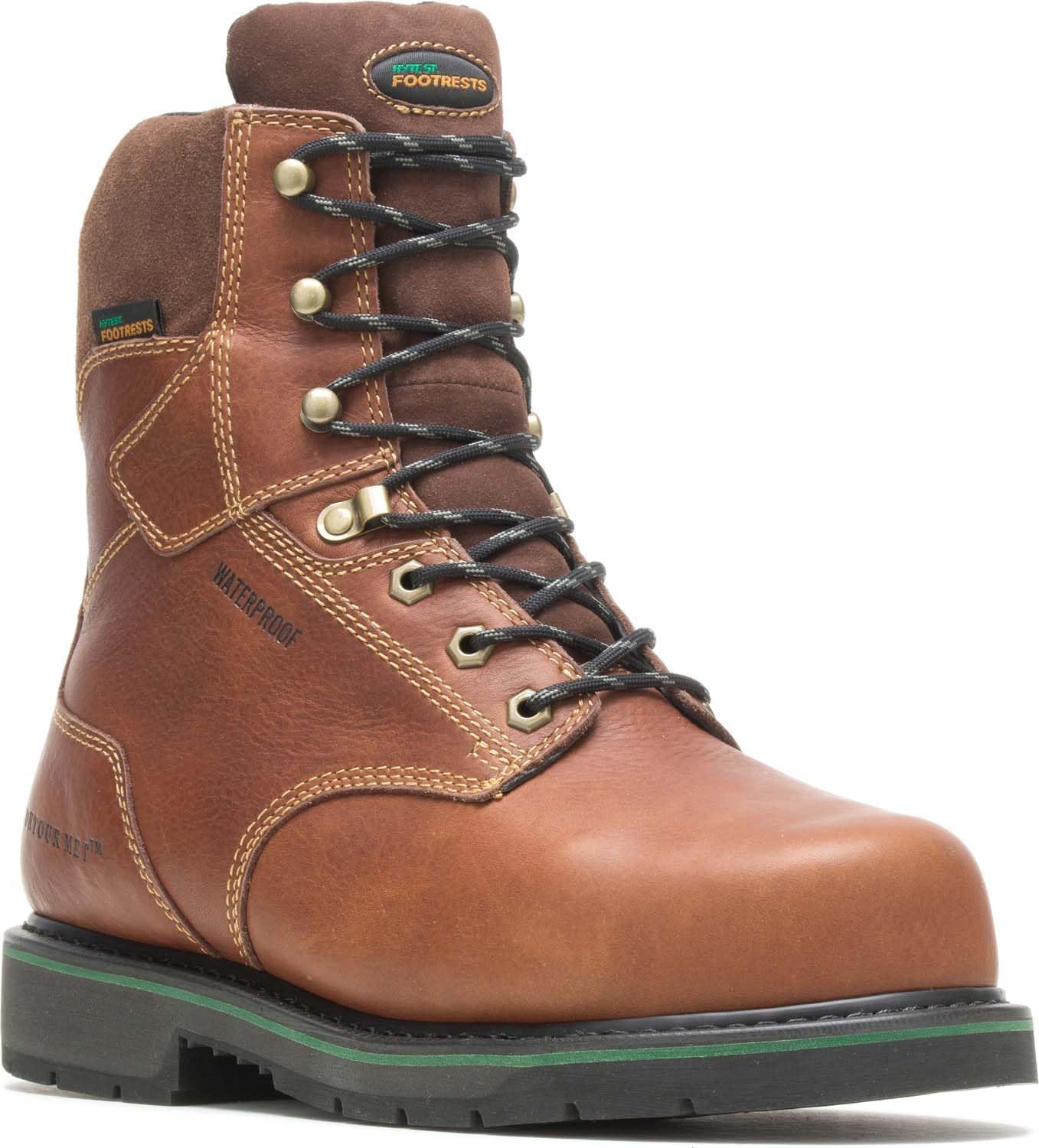 HyTest Brown Electrical Hazard, Composite Toe, Internal Met Guard, Waterproof Men's 8 Inch Work Boot