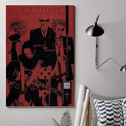 Miniatura 6 de Fuwo Póster de anime Nana de piedra negra, póster de los años 90, arte de pared, póster estético, 16 x 24 pulgadas (15.7 x 23.6 in)