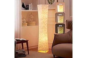 LEONC Design 39' Creative LED Floor Lamp, Softlighting Minimalist Modern Contemporary with Fabric Shade