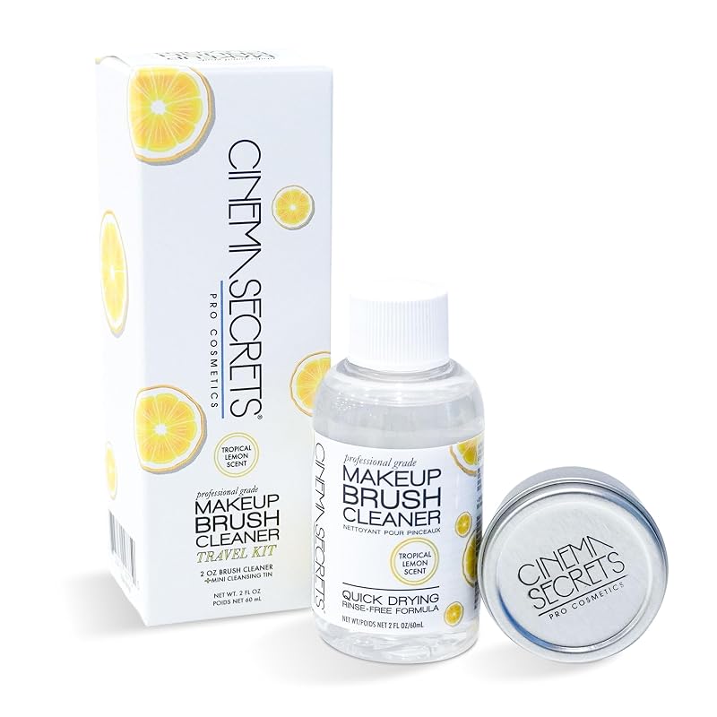 CINEMA SECRETS Limpador de Pincéis de Maquiagem com Lata, Limão, 60 mL
