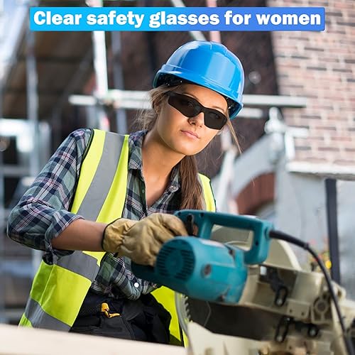 Miniatura 5 de Lentes de seguridad transparentes, protectores para hombres y mujeres, ANSI Z87.1 gafas de protección ocular con protección transparente para